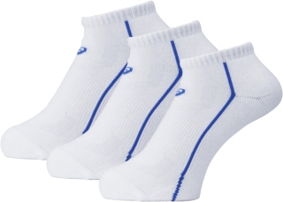 【ASICS/アシックス】 3足組アンクルソックス ホワイトxIブルー メンズ アシックス